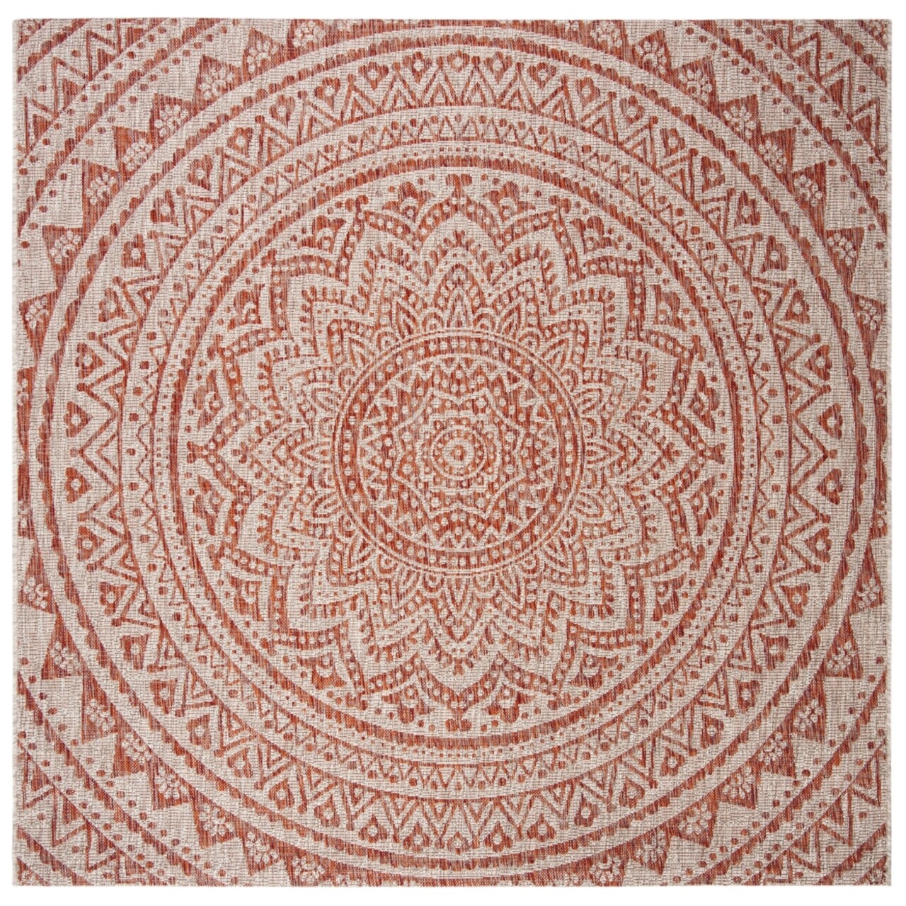 Safavieh Outdoor Cy8734-36512 Courtyard Lt Beige / Terracotta Rug Area Carpet